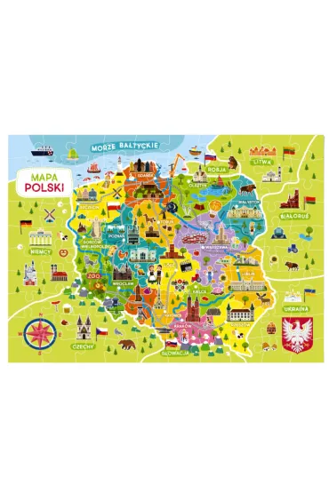 Puzzle 100 el. Mapa Polski Dodo