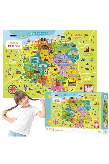 Puzzle 100 el. Mapa Polski Dodo