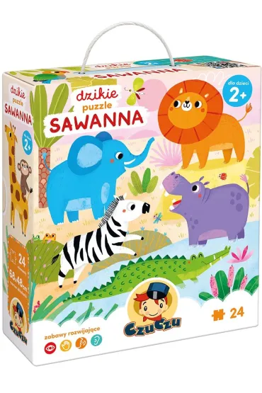 Dzikie puzzle 24 el. CzuCzu. Sawanna Bright Junior Media