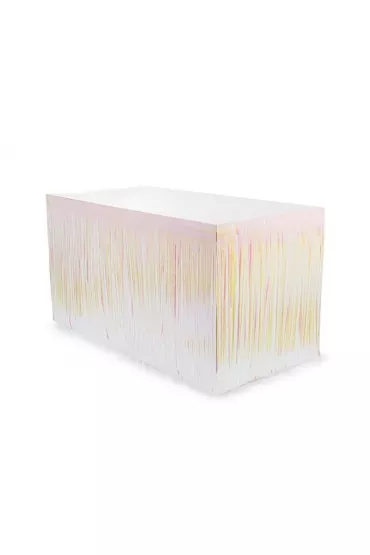 PartyDeco Skirting foliowy z fr�dzlami opalizuj�cy 300x80cm