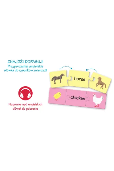 Puzzle Kapitan Nauka. Uk�adanki malucha. Angielski. Zwierz�ta 1-3 lata Edgard - Monika  Karpi�ska