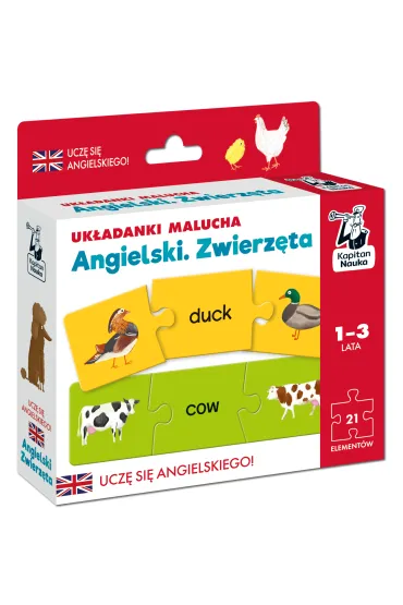 Puzzle Kapitan Nauka. Uk�adanki malucha. Angielski. Zwierz�ta 1-3 lata Edgard - Monika  Karpi�ska