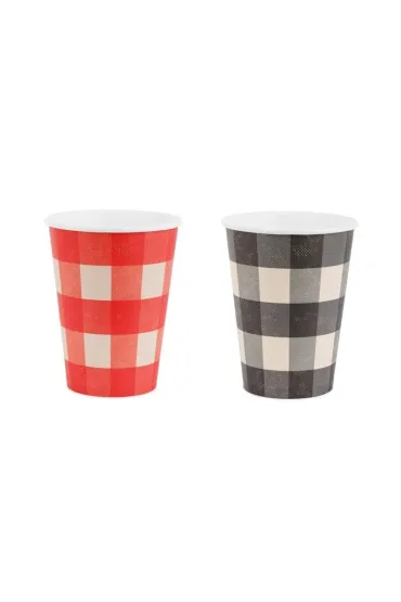 PartyDeco Kubeczki w krat�, mix, 400ml 6 szt
