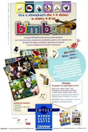Zmys�y: Bim Bom. Gra planszowa