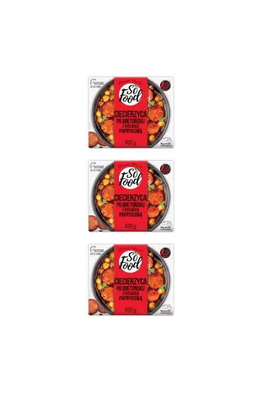 So Food Ciecierzyca po bretosku z kiebas paprykow zestaw 3 x 400 g