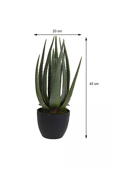 ProGarden Sztuczny Aloes w donicy 45 cm Zielony