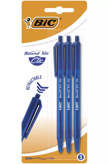 Bic D�ugopis Round Stic Clic niebieski 1.0 mm