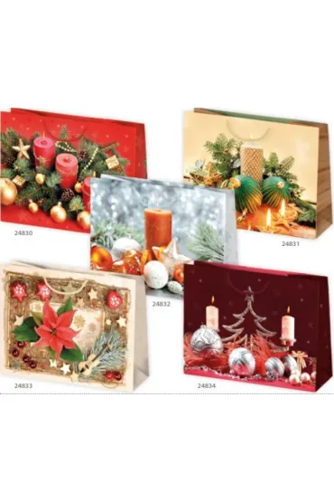 Pol-Mak Torba �wi�teczna Bo�e Narodzenie Stroiki i miko�aje 290 x 400 x 120 mm 10 szt.