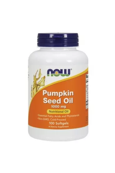 Now Foods Pumpkin Seed Oil - Olej z Pestek Dyni 1000 mg Suplement diety 100 kaps.