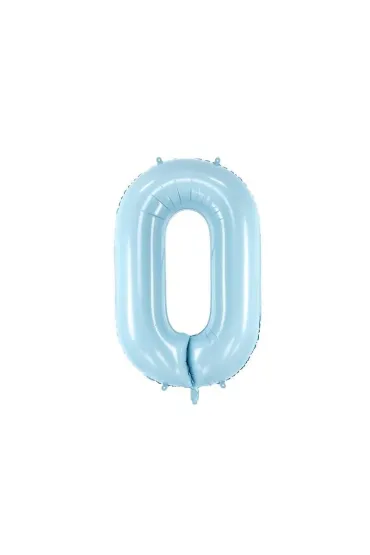 PartyDeco Balon foliowy Cyfra 0 86cm jasny niebieski