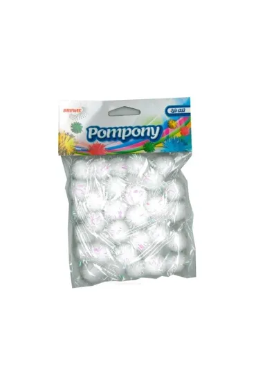 Brewis Pompony metaliczne bia�e 2cm