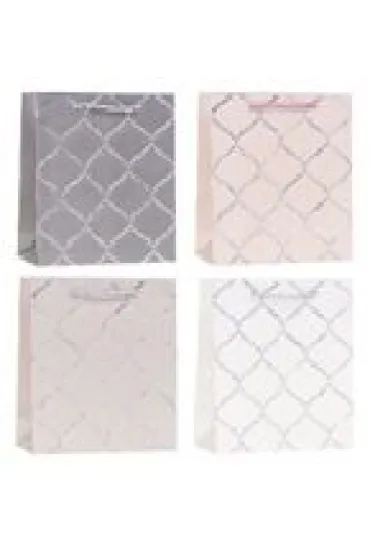 Torebka ozdobna 26x32x10cm hot-stamp mix ROZETTE