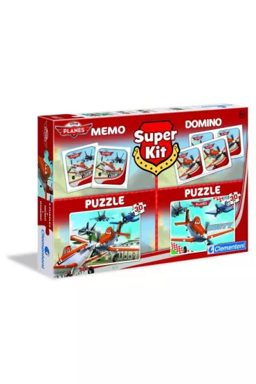 Puzzle 2x30 + memo + domino sl planes * Clementoni - Samoloty