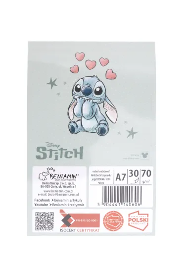Notes A7 z poddrukiem Stitch 30 kartek