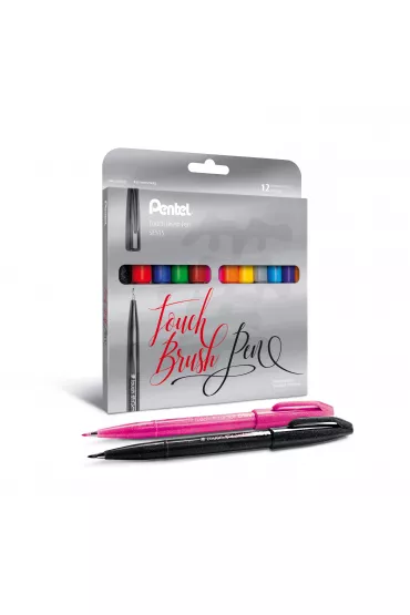 Pentel Pisak/p�dzelek do kaligrafii SES15 12 kolor�w