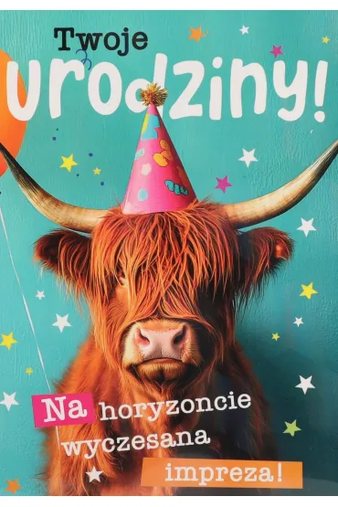 Karnet okazjonalny B6 z kopert� Urodziny PAN DRAGON KB6HOLO-03