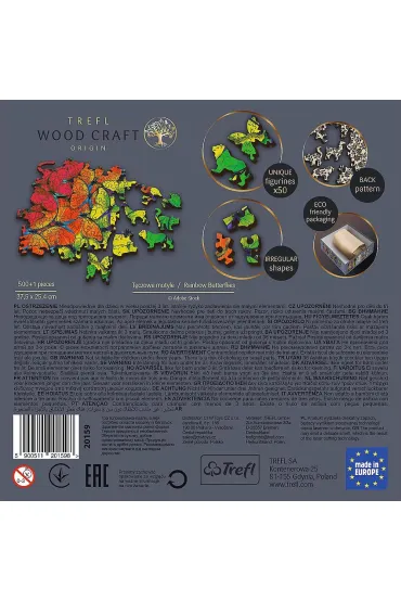 Puzzle drewniane 500+1 el. T�czowe motyle Trefl