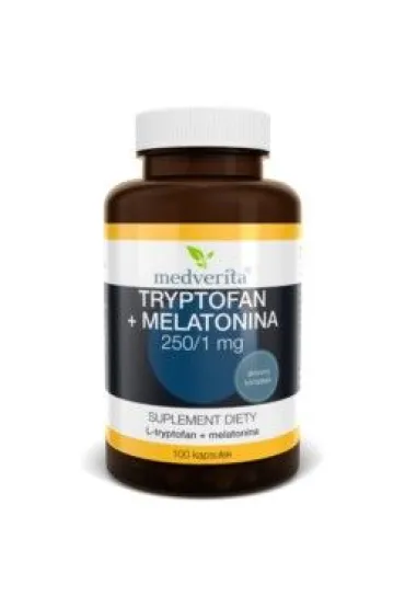 Medverita Trypotofan + Melatonina Suplement diety 100 kaps.