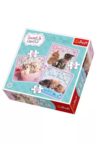 Puzzle 3w1 S�odkie kotki Trefl
