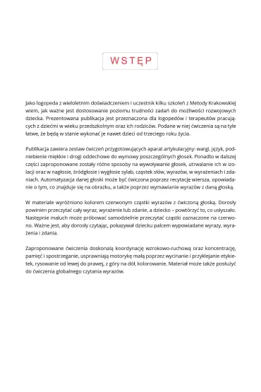 �wiczenia wprowadzaj�ce i utrwalaj�ce g�oski F, W - Magdalena Maniecka