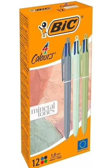 Paczka D�ugopis BIC 4 Colours Mineral Tones 12szt.mix kolor�w