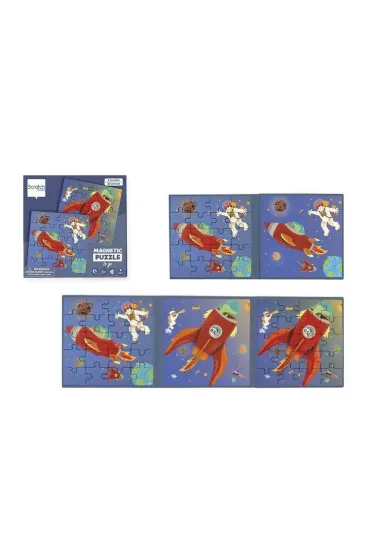 Puzzle magnetyczne Rakieta i kosmos 40 element�w Scratch