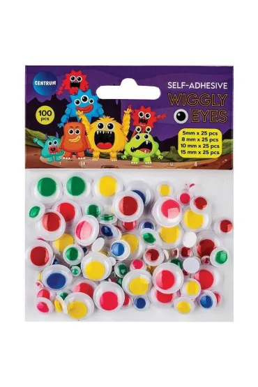 Centrum Ruchome oczka samoprzylepne kolorowe mix 100 szt.