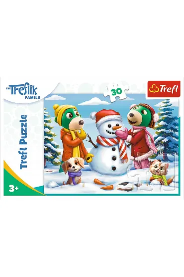 Puzzle 30 el. Zimowe zabawy Treflik�w