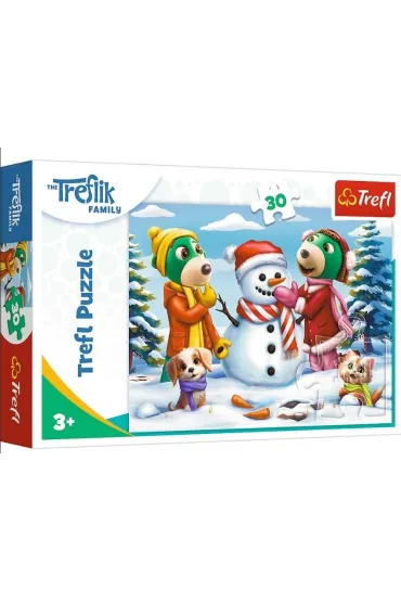 Puzzle 30 el. Zimowe zabawy Treflik�w