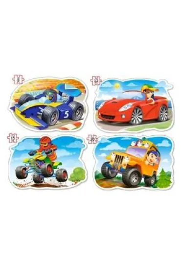 Puzzle maxi 4w1 - Pojazdy (8+12+15+20 el.) Castorland