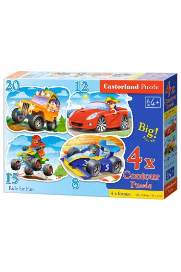 Puzzle maxi 4w1 - Pojazdy (8+12+15+20 el.) Castorland