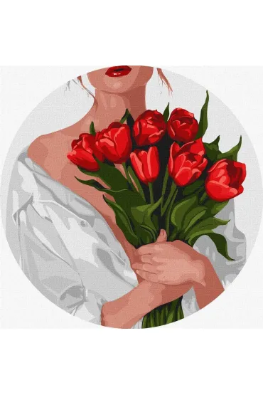 Ideyka Malowanie po numerach okr�g�e - Tulipany 26cm