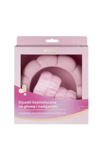 KillyS Opaski kosmetyczne na g�ow� i nadgarstki R�owe 3 szt.