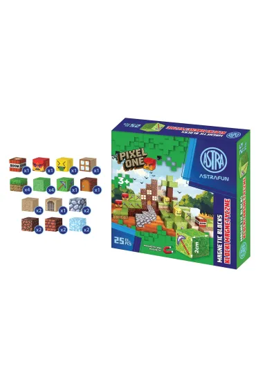 Zestaw klock�w�magnetycznych Astrafun Pixel One Farma 25 szt.