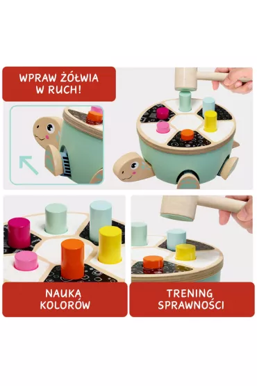 Gra motoryczna ��w Drewniana wbijanka - 18 m+ Top Bright