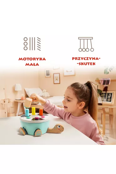 Gra motoryczna ��w Drewniana wbijanka - 18 m+ Top Bright