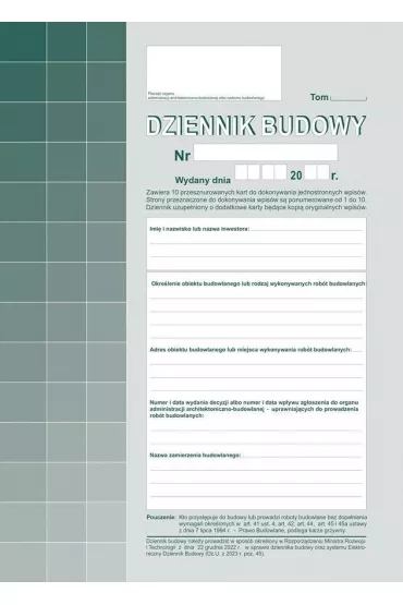 Michalczyk i Prokop Dziennik budowy 603-S11