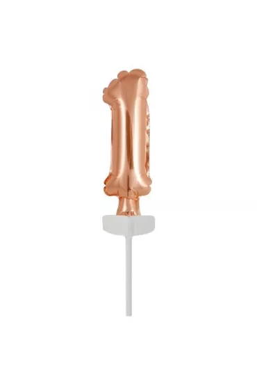 Amscan Balon foliowy mini cyfra 1 r�owe z�oto 4x12cm