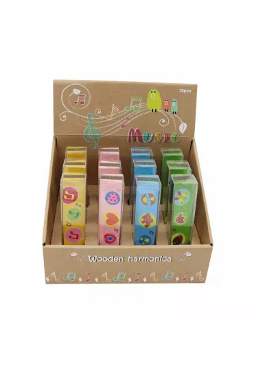 Artyk PROMO Harmonijka drewniana 127397 p12, mix cena za 1 szt