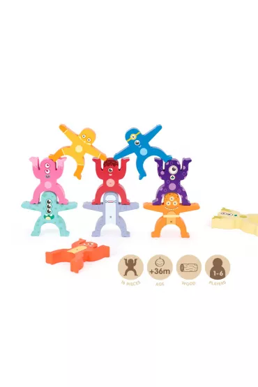 Figurki do uk�adania Wie�y kosmit�w, drewniana zabawka edukacyjna Milan