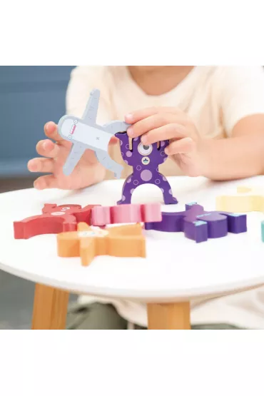 Figurki do uk�adania Wie�y kosmit�w, drewniana zabawka edukacyjna Milan
