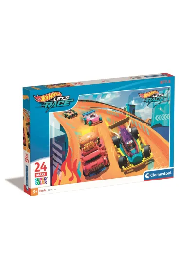 Puzzle 24 el. Maxi SuperColor. Hot Wheels Clementoni