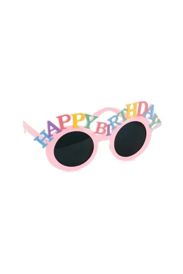 PartyDeco Okulary Happy Birthday 18,5x7,5cm r�owe