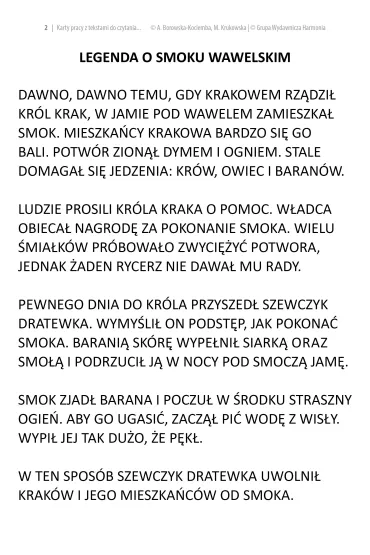 Karty pracy z tekstami do czytania ze zrozumieniem dla uczni�w ze specjalnymi potrzebami edukacyjnymi - Agnieszka Borowska-Kociemba, Ma�gorzata Krukowska