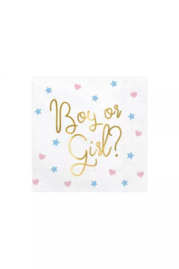 PartyDeco Serwetki Boy or Girl? 33x33 cm