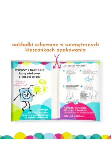 Wucetki Jednorazowe papierowe nak�adki na toalet� z wygodnymi brzegami XXL dla dzieci i doros�ych 6 x 10 szt.
