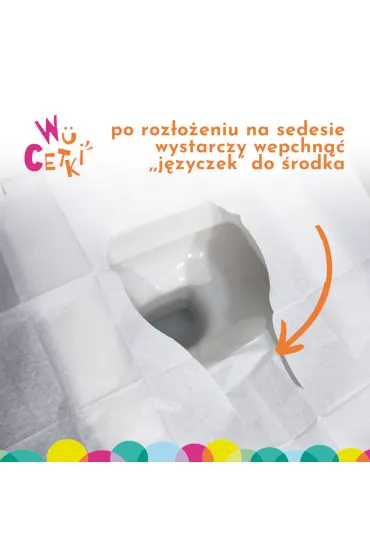 Wucetki Jednorazowe papierowe nak�adki na toalet� z wygodnymi brzegami XXL dla dzieci i doros�ych 6 x 10 szt.