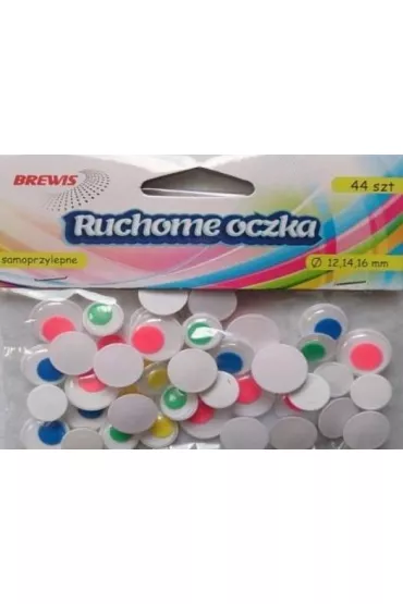 Brewis Ruchome oczka z kolorowymi �renicami 44 szt.
