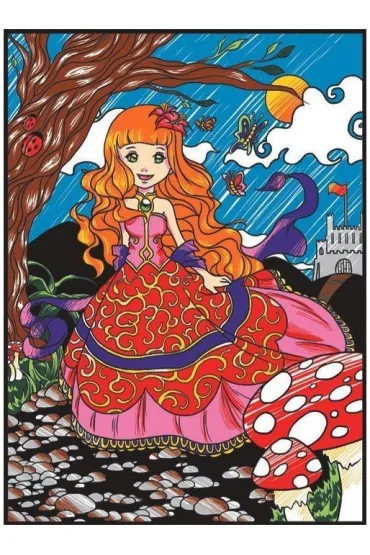 Kolorowanka Welwetowa 47x35cm Ksi�niczka