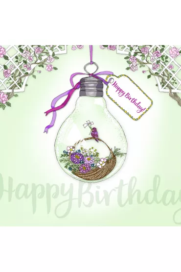 Clear Creations Karnet Swarovski kwadrat. Urodziny �ar�wka